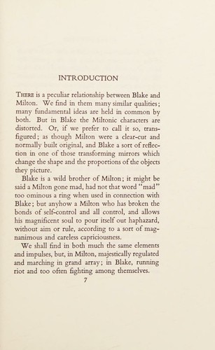 Cover for Blake and Milton