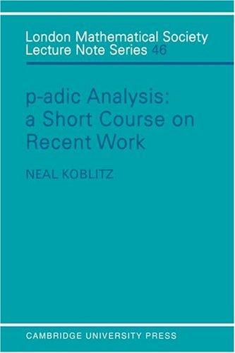 Cover for P-adic analysis