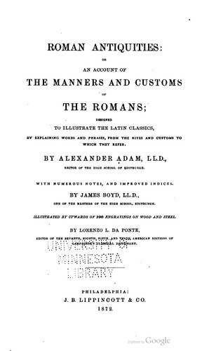 Cover for Roman antiquities