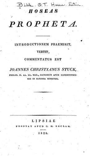 Cover for Hoseas propheta