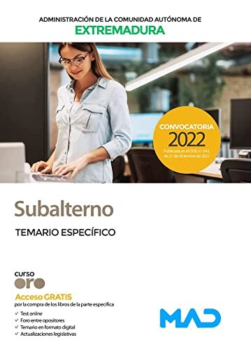 Cover for Subalterno de la Comunidad Autónoma de Extremadura. Temario específico