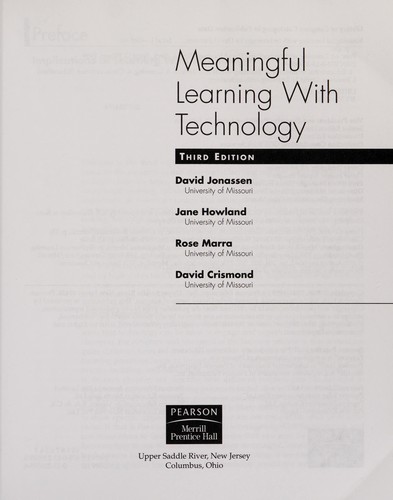 Cover for Meaningful learning with technology