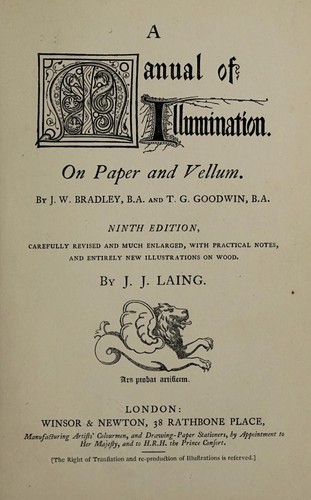 Cover for A manual of illumination on paper and vellum
