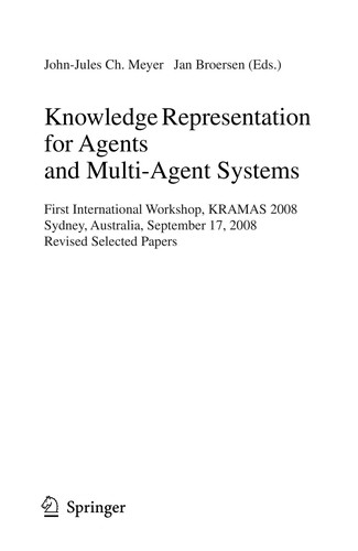Cover for Knowledge Representation for Agents and Multi-Agent Systems