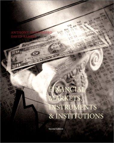 Cover for Financial markets, instruments, and institutions
