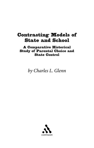 Cover for Contrasting models of state and school