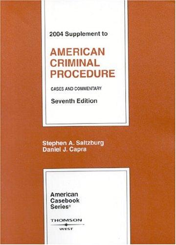 Cover for 2004 Supplement to American Criminal Procedure