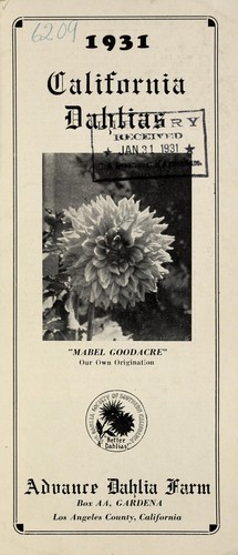 Cover for California dahlias