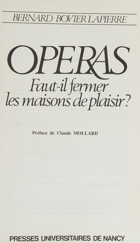 Cover for Opéras