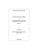 Cover for Inscriptions antiques du Maroc 2: inscriptions latines (supplement)