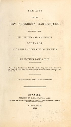 Cover for The life of the Rev. Freeborn Garrettson