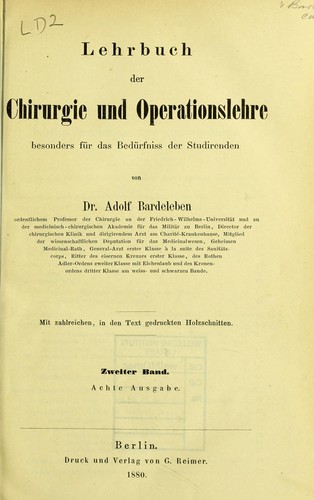 Cover for Lehrbuch der Chirurgie und Operationslehre