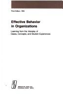 Cover for Effective behavior in organizations