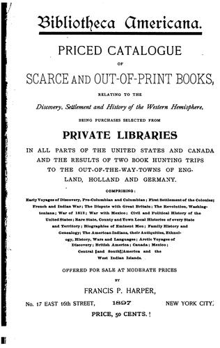 Cover for Bibliotheca americana: Priced catalogue...