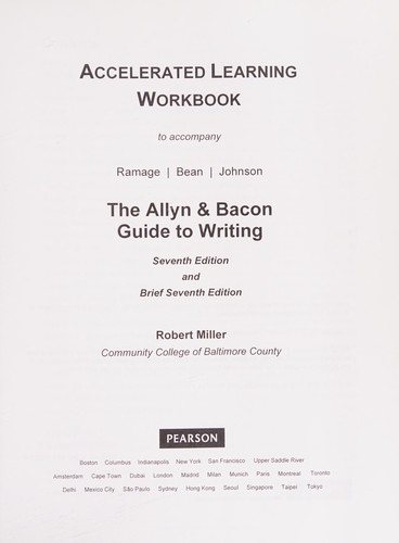 Cover for Accelerated Learning Workbook to accompany The Allyn & Bacon Guide to Writing and The Allyn & Bacon Guide to Writing, Brief Edition