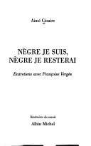 Cover for Nègre je suis, nègre je resterai