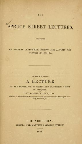 Cover for The Spruce street lectures