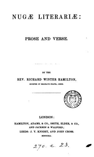 Cover for Nugæ literariæ: prose and verse