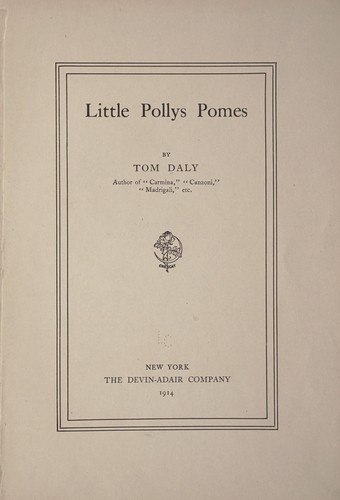 Cover for Little Polly's pomes