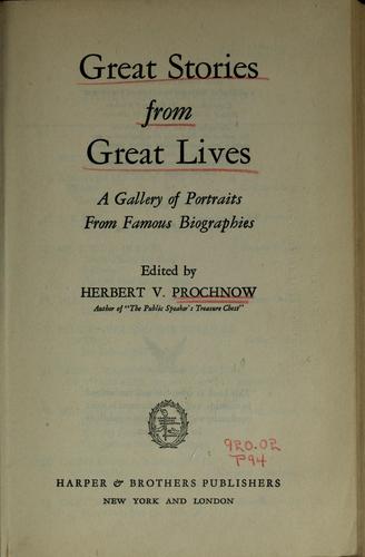 Cover for Great stories from great lives