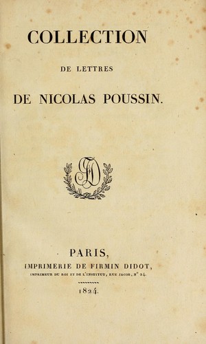 Cover for Collection de lettres de Nicolas Poussin