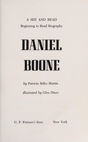 Cover for Daniel Boone.