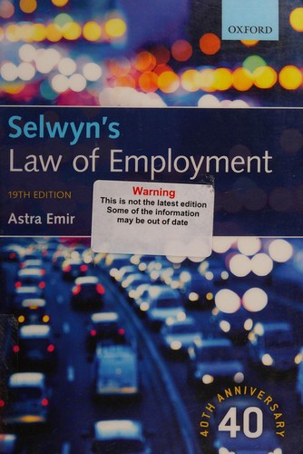 Cover for Selwyn's Law of Employment