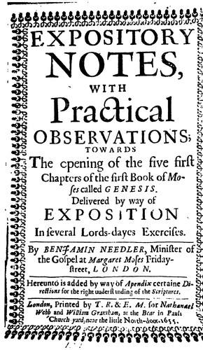 Cover for Expository notes, with practical observations, towards the opening of the five first chapters of ...
