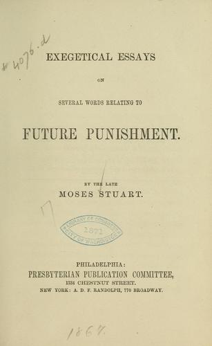 Cover for Exegetical essays on several words relating to future punishment