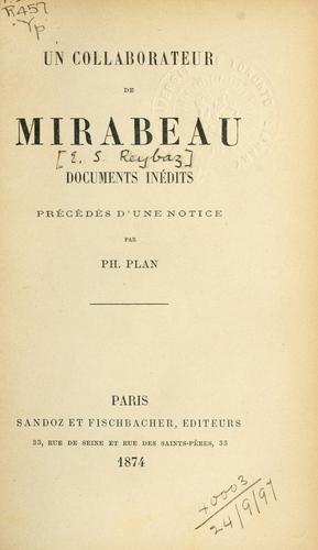Cover for Un collaborateur de Mirabeau [E.S. Reybaz]