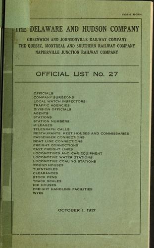 Cover for Official list no. 27