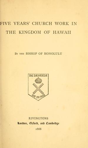 Cover for Five years' church work in the kingdom of Hawaii