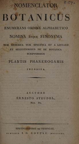 Cover for Nomenclator botanicus
