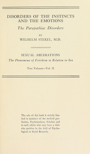 Cover for Sexual aberrations; the phenomena of fetishism in relation to sex