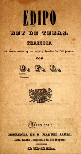 Cover for Edipo, rey de Tebas