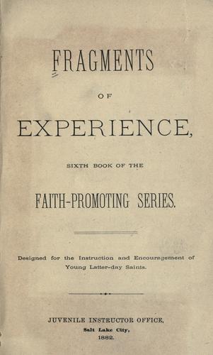 Cover for Fragments of experience