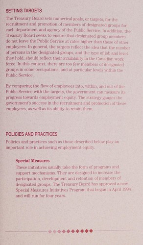 Cover for Employment equity in the Public Service of Canada