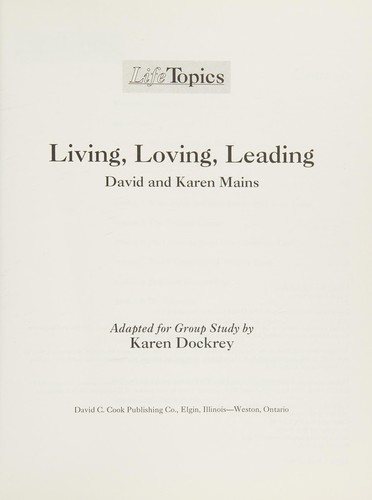 Cover for Living, loving, leading