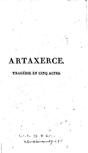 Cover for Artaxerce