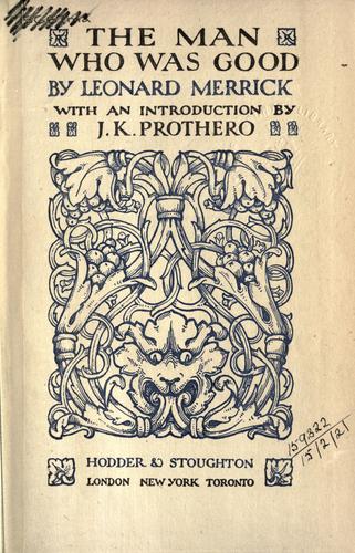 Cover for The man who was good.
