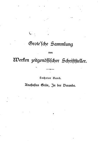 Cover for In der Veranda: Eine dichterische Nachlese