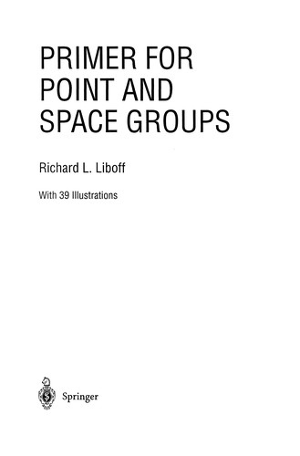 Cover for Primer for Point and Space Groups