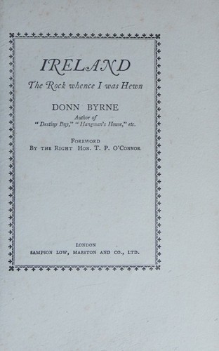 Cover for Ireland; The Rock Whence I Was Hewn