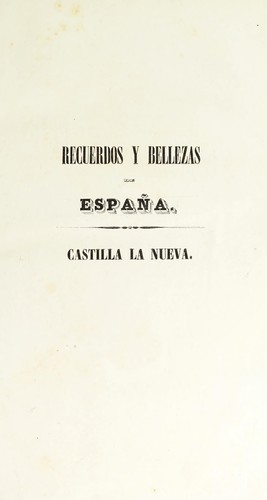 Cover for Recuerdos y bellezas de España