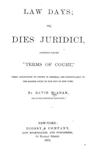 Cover for Law days