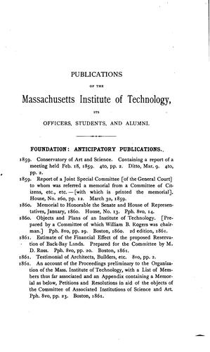 Cover for Massachusetts Institute of Technology: A Register of Publications of the Institute and of Its ...