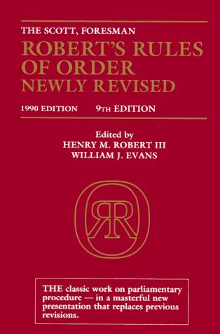Cover for Robert's Rules of Order Newly Revised (9th Edition)