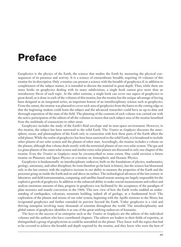 Cover for Treatise on geophysics
