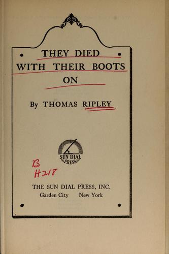 Cover for They died with their boots on