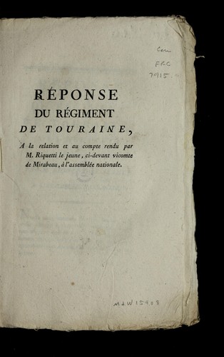 Cover for Re ponse